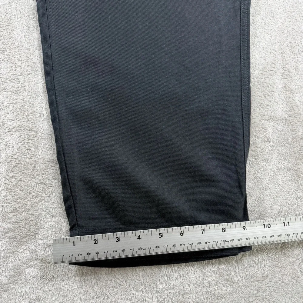 Banana Republic Womens XXL Tapered Crop Pants Black Lyocell Linen Blend